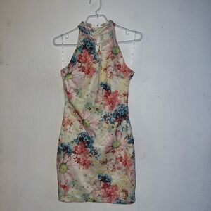 Chic Floral Sleeveless Mini Dress